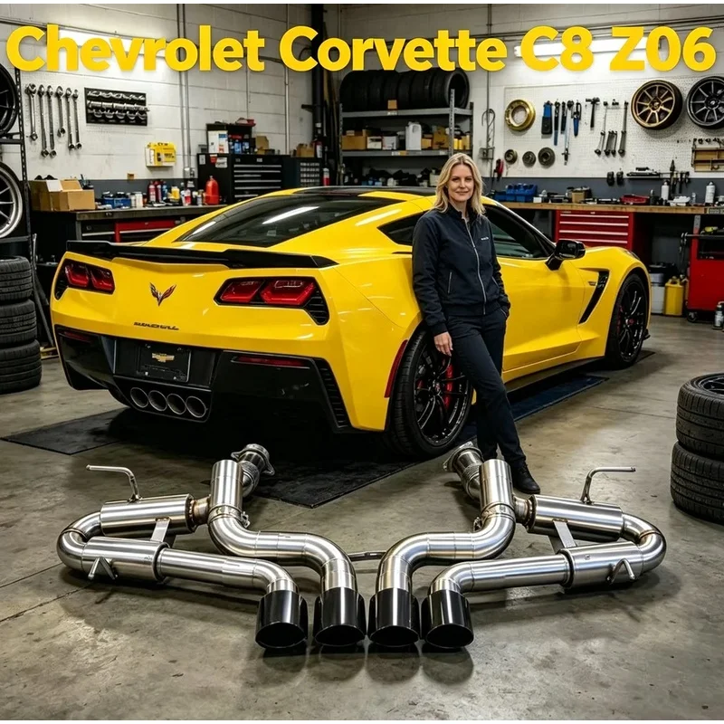 ALOSI Stainless Pipe Exhaust Catback for Chevrolet Corvette C8 Z06 With Valved Stock Auto Performance Parts Valvetronic Exhaust