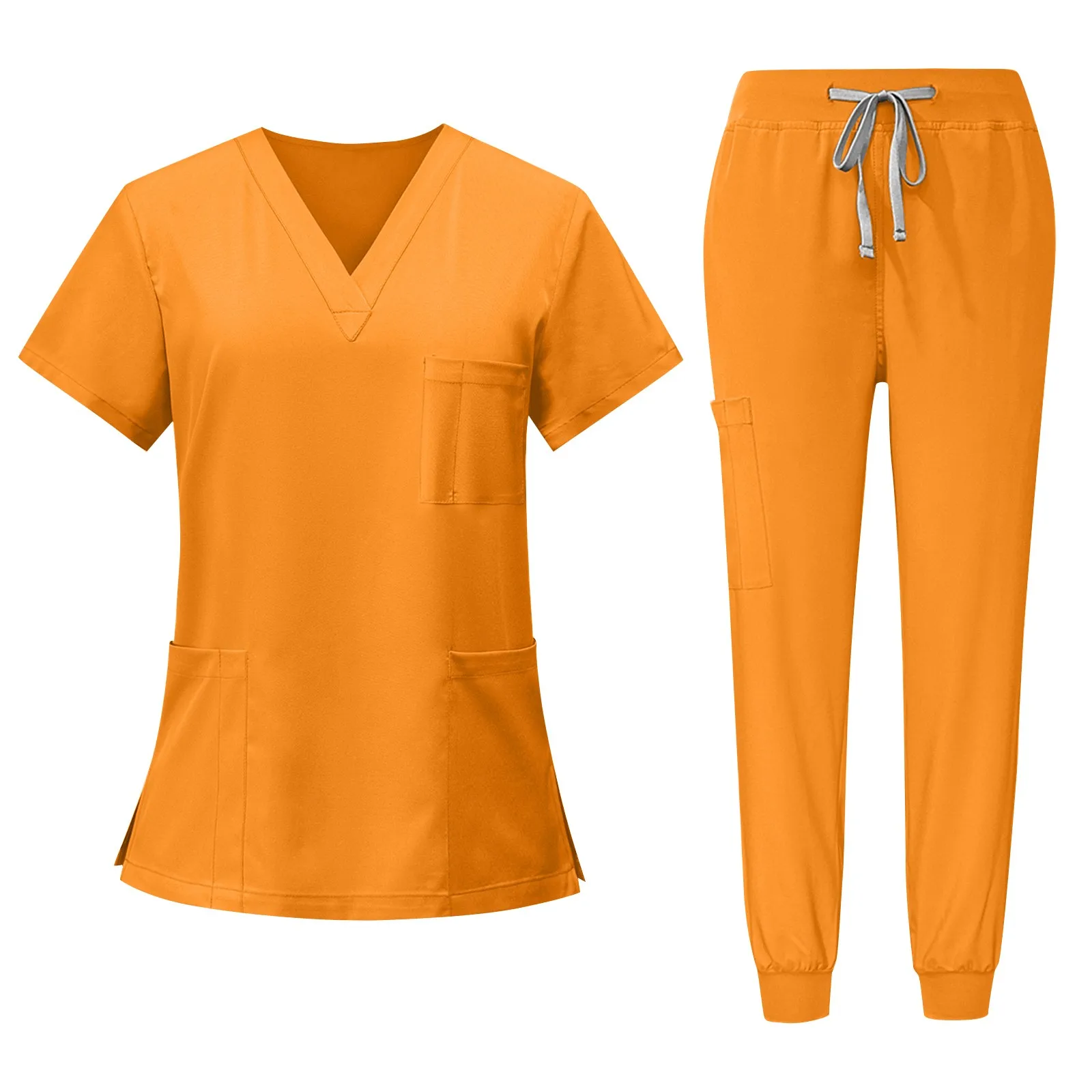 Conjunto de calças de manga curta de tecido de secagem rápida feminino cor sólida uniformes de trabalho QuirúRgicos Mujer Uniforme Clinico