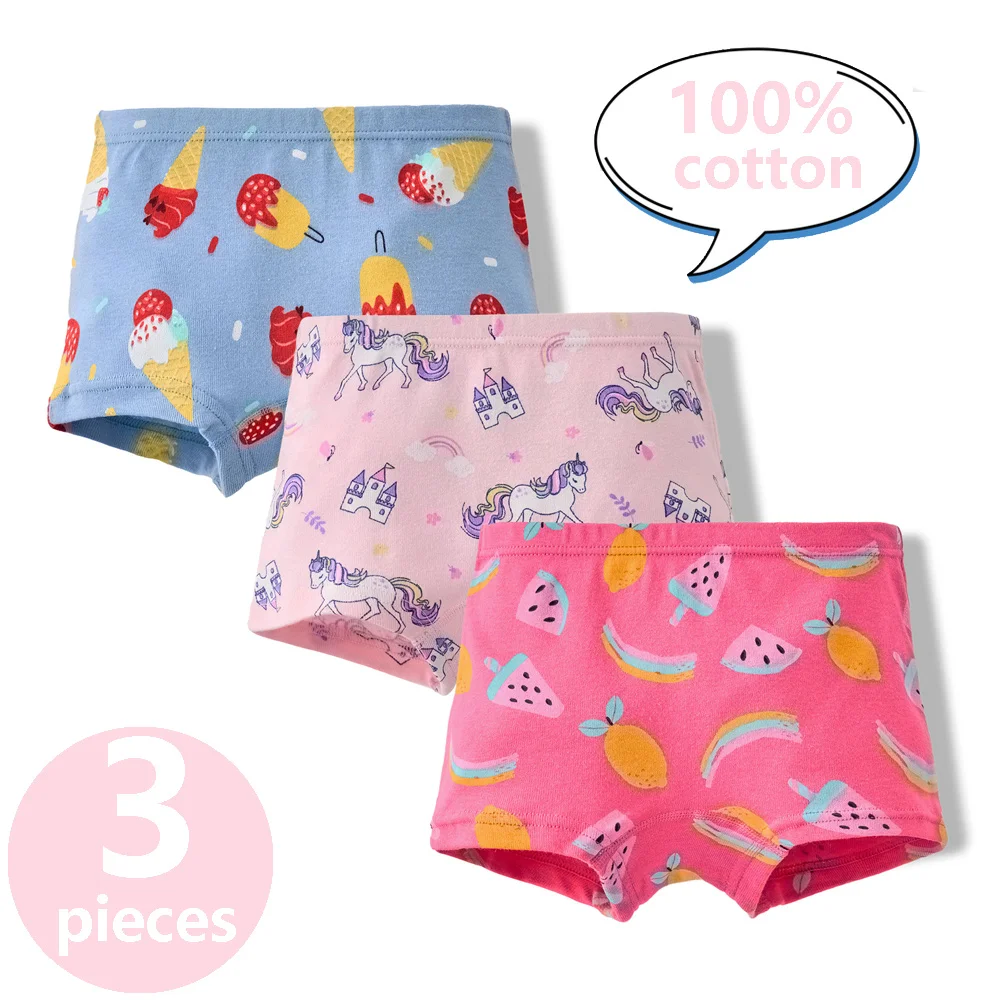 3/6 Pcs Kinder Mädchen Höschen Sets 100% Baumwolle Hübsche Cartoon Einhorn Druck Unterwäsche Für Mädchen Kleinkind Unterwäsche Boxer atmungsaktiv – Detail 9