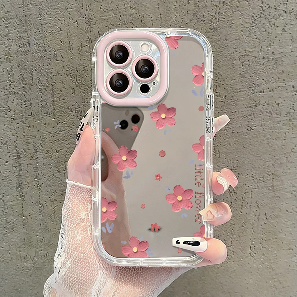 Ölgemälde Rosa Blumen Luftkissen Spiegel Handyhülle für iPhone 17 15 14 16 Pro Max 13 12 11 Pro X XR XS 7 8 Plus 17Air Cover – Detail 10