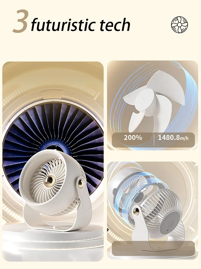 2024 ใหม่พัดลมตั้งโต๊ะ usb ในครัวเรือนพัดลมตั้งโต๊ะแนวตั้งแบบชาร์จไฟได้ห้องนอนสํานักงานในครัวเรือนพัดลมหมุนเวียนอากาศเย็น