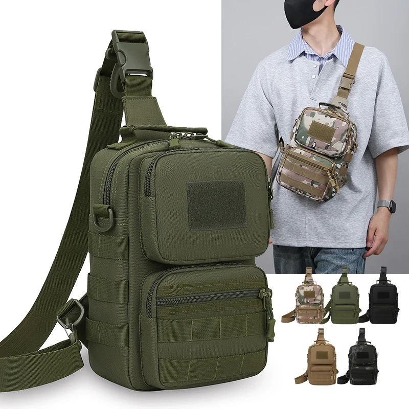 Men's Fishing Bag Tactical Chest Bags Cycling Shoulder Sling Bags Crossbody Handbag Durable Travel Camping Hiking Fanny Pack