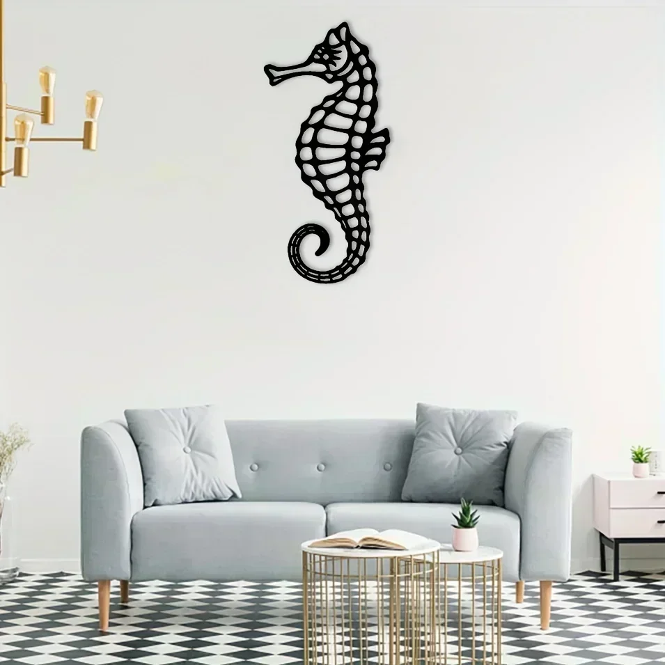 CIFBUY Seahorse Coastal Ocean Beach Metal Wall Art, Metal Wall Art Interior Decoration, Home Office Wall Living Room Hangings