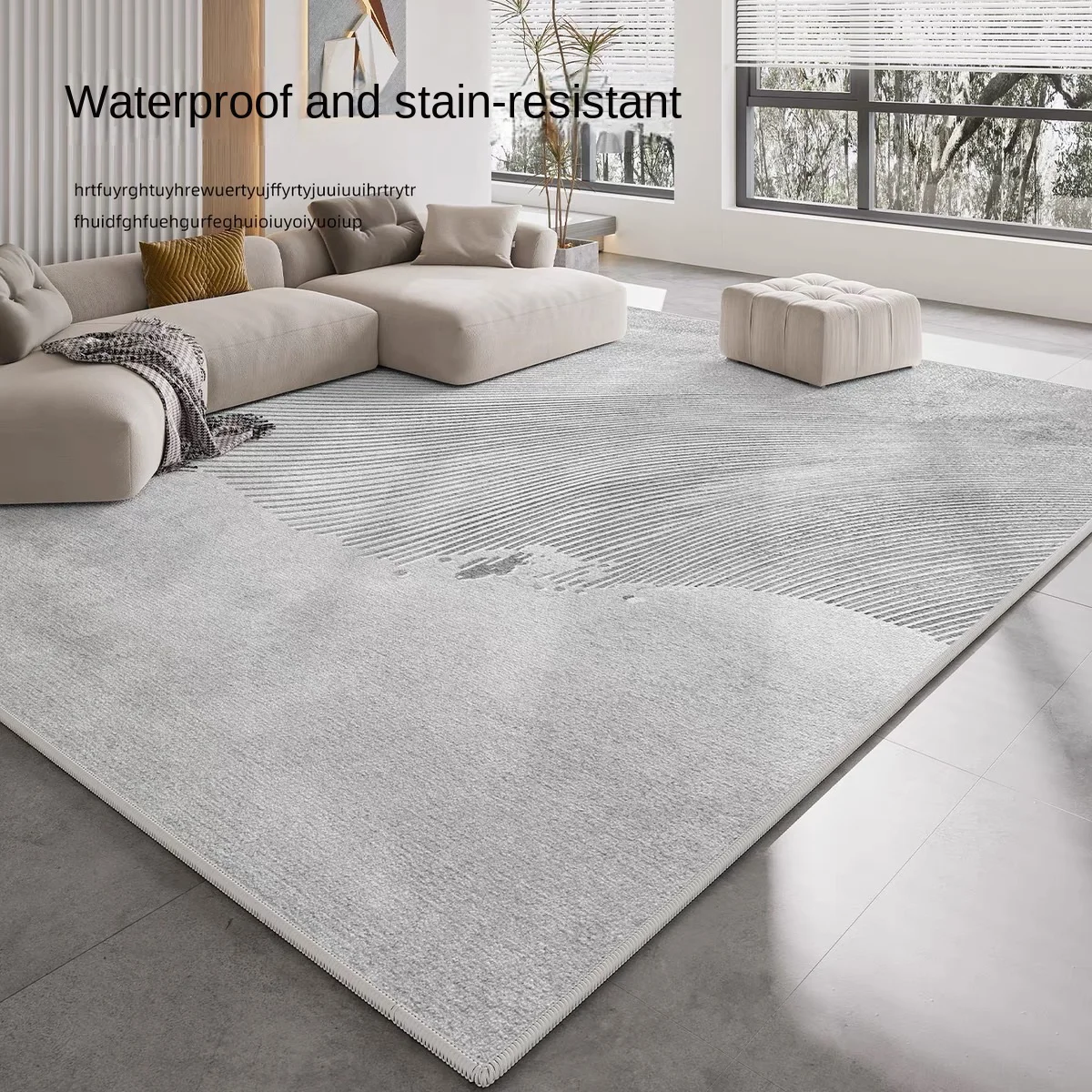VIKAMA Living Room Large Area Crystal Velvet Carpet Minimalist Grey Bedroom Decor Mat Balcony Comfortable Soft Cloakroom Carpet