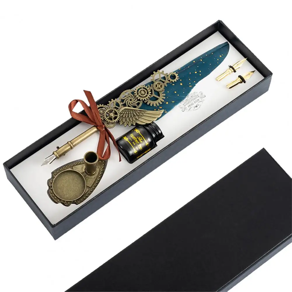 1 Set 0,5mm Quill Stift Tinte Set Vintage Feder Dip-Pen Kit Glattes Schreiben Dip Pen-Set Dekorative Kalligraphie pen-Set Kinder Geschenke