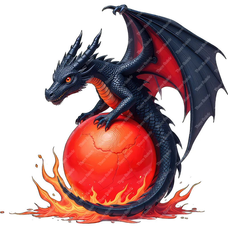 Three Ratels Q105 Black Dragon Catches Fireball Art Wall Stickers for Home Decoration IPDA decals Car stickers Waterproof