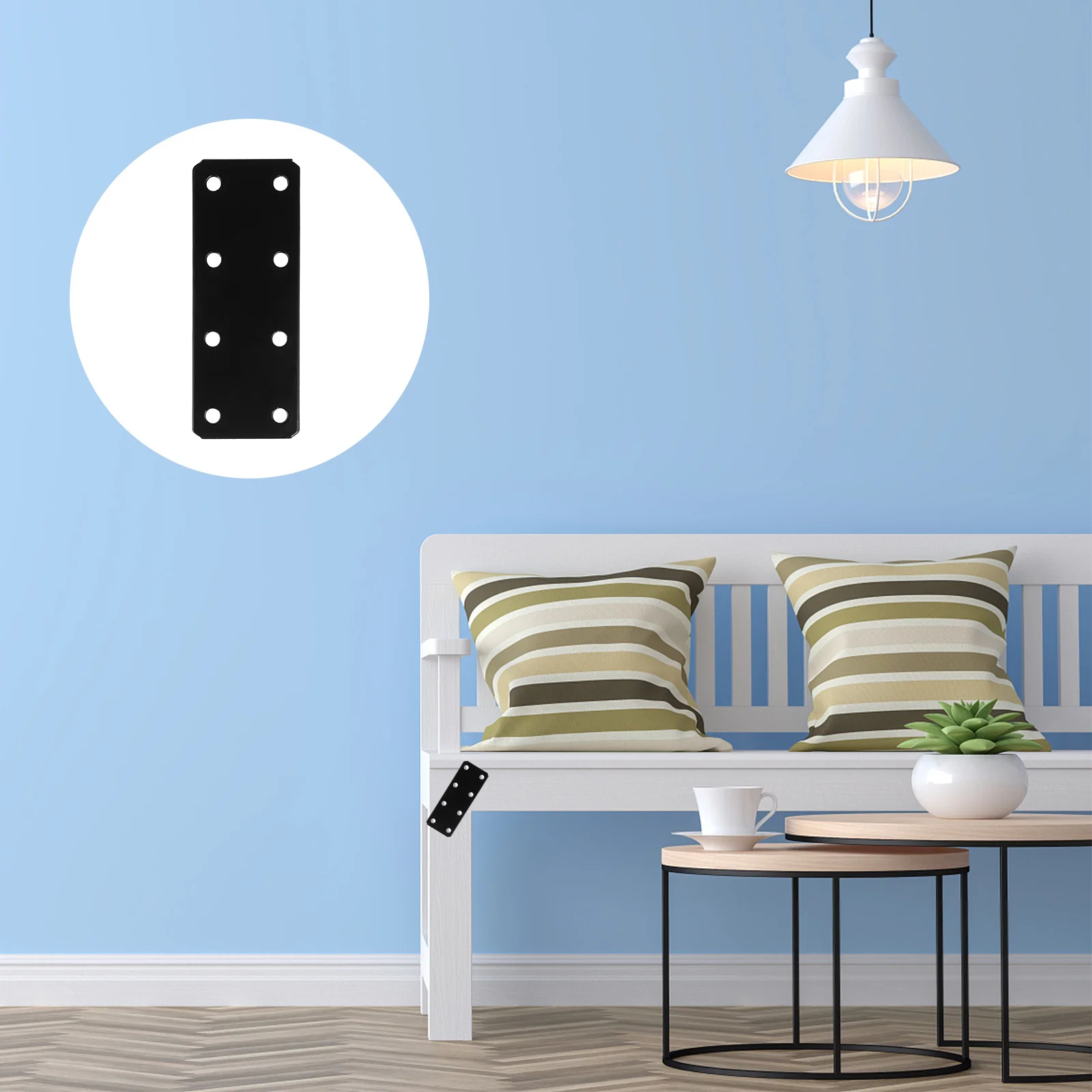 

8pcs Wood Furniture Mending Brackets Heavy Duty Fixing Plate Straight Flat Brace Corner Connector Hardware Repair Support