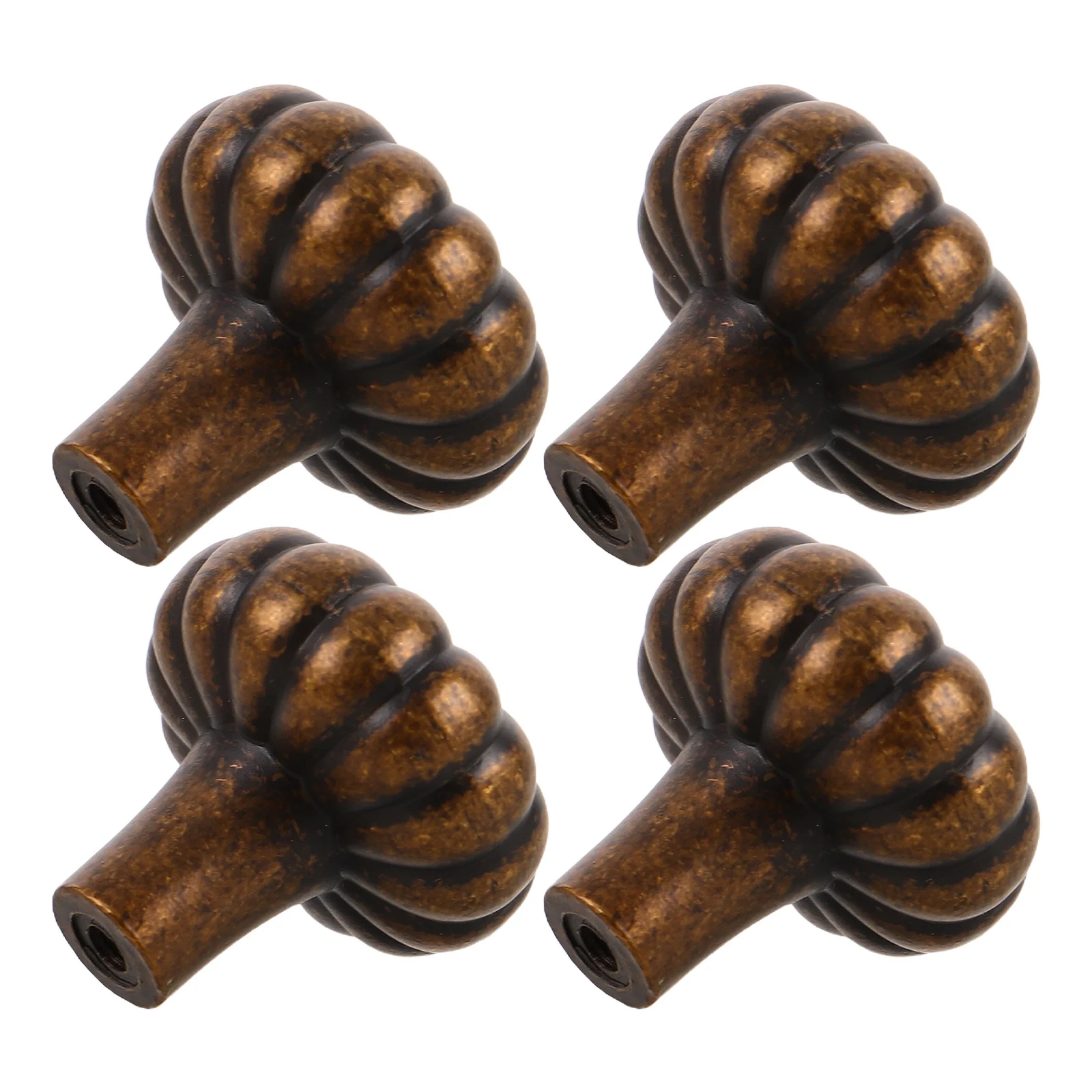 

4Pcs French Cupboard Drawer Pulls Yellow Brass Single Hole Wardrobe Kitchen Cabinet Knobs