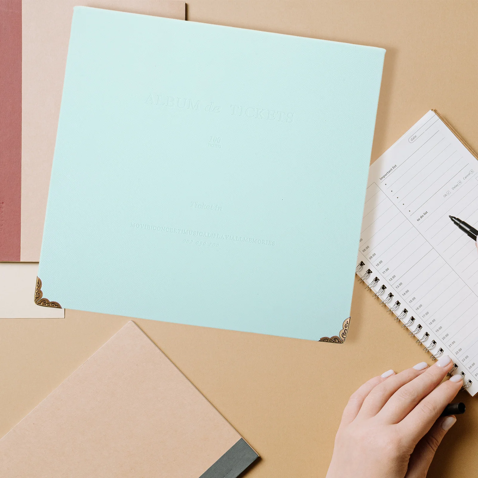 1개 프리미엄 소재 영수증 정리함 사진 앨범 티켓 수집책 가정 및 사무실용으로 완벽한 연두색