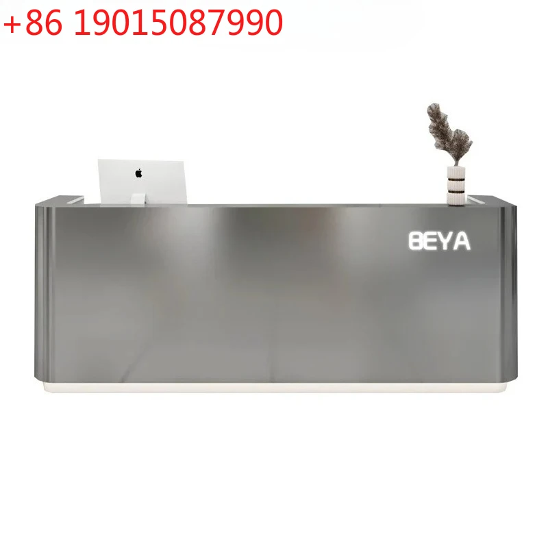 

Стол ресепшн из нержавеющей стали для салона красоты, бара, ресторана, кассы, в стиле люкс