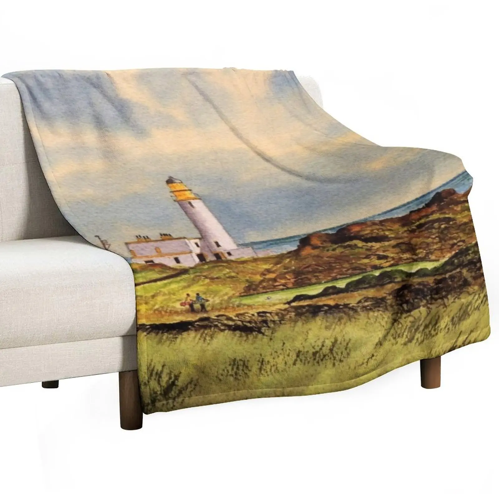 

Turnberry Golf Course 9th Tee Throw Blanket blankets ands bed plaid Thins Extra Large Throw Blankets