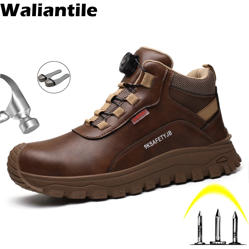 

Waliantile Brand Quality Safety Boots For Men Waterproof Construction Work Shoes Anti-smashing Insulate Indestructible Boots Men