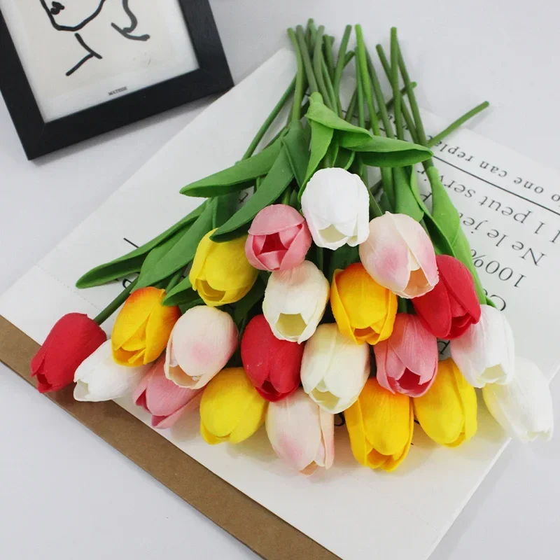 20 pezzi di tulipani artificiali fiori in schiuma PE tulipano di fiori finti per la festa della mamma, San Valentino, matrimonio, giardino,