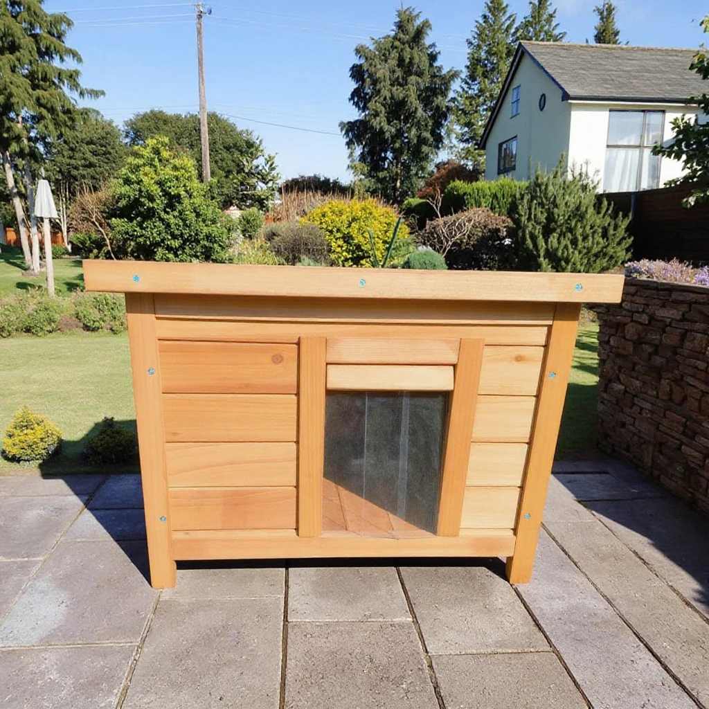 

SDCH016 Weatherproof Openable Roof Wooden Cat House Indoor And Outdoor Print Pattern Small Pet Cat Shelter