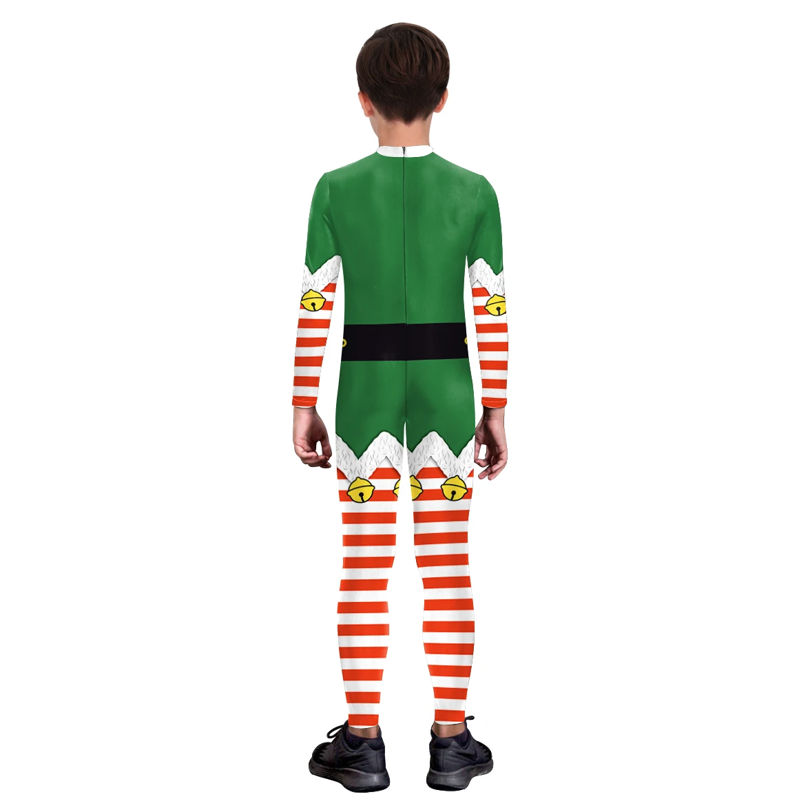 Zawaland-monos de fiesta de Navidad para chico, elfo de Navidad verde, disfraces de Cosplay con estampado 3D, mono Zentai, vestido de Carnaval y Navidad