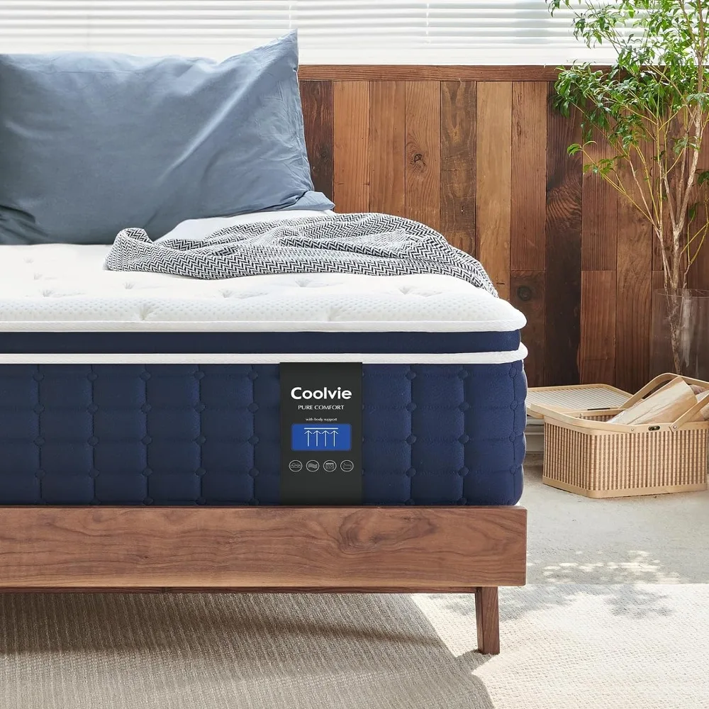 10 Inch Twin XL Mattress, Individual Pocket Springs with Memory Foam, Cooler Sleep with Pressure Relief and Support