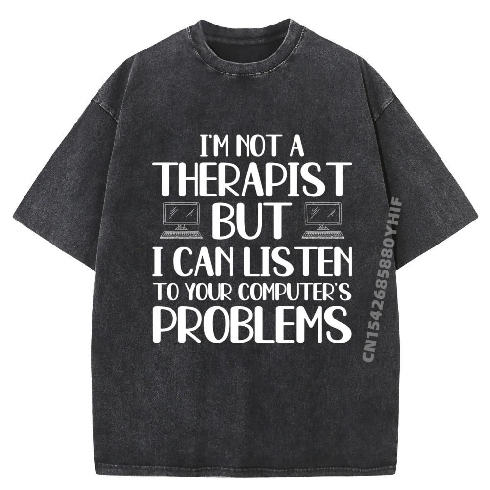 

Забавная техническая поддержка с надписью Sysadmin Joke Computer Geek, мужская одежда, футболки с рисунком 2025, мужская винтажная стираная рубашка