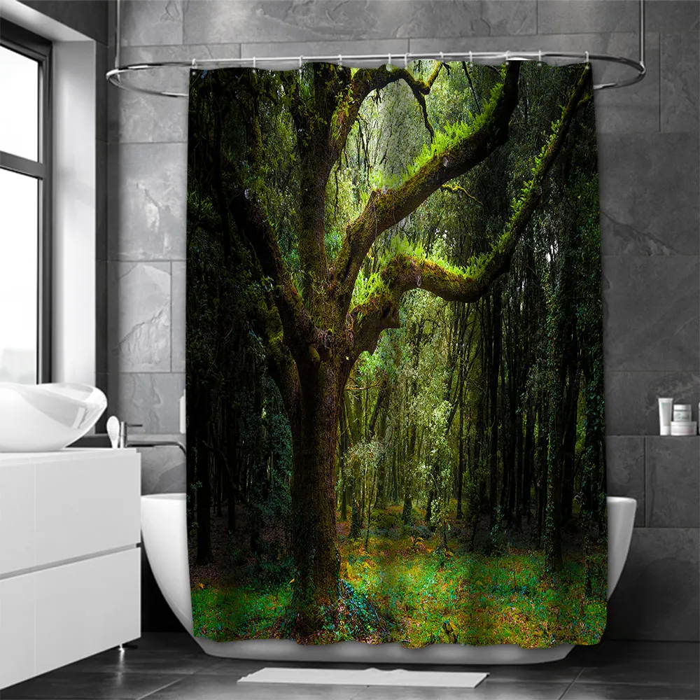 

Forest Bathing Curtain Bathroom Shower Curtain Waterproof With 12 Hooks Home Deco Free Ship