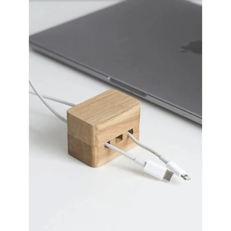 Mobile phone cable retainer, finishing line, pasting desktop charging data cable, solid wood magnetic storage