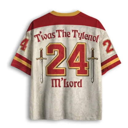 Retro Knight Frog 24 Number Print Mesh Jersey V Neck Short Sleeve T-shirt