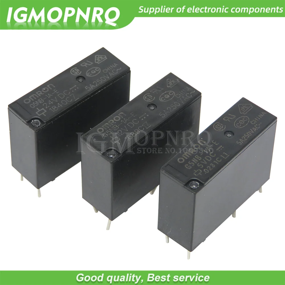 2PCS Power Relay G5NB-1A-E-5VDC G5NB-1A-E-12VDC G5NB-1A-E-24VDC G5NB-1A-E 5V/12V/24VDC 5A 4Pins A group of normally open