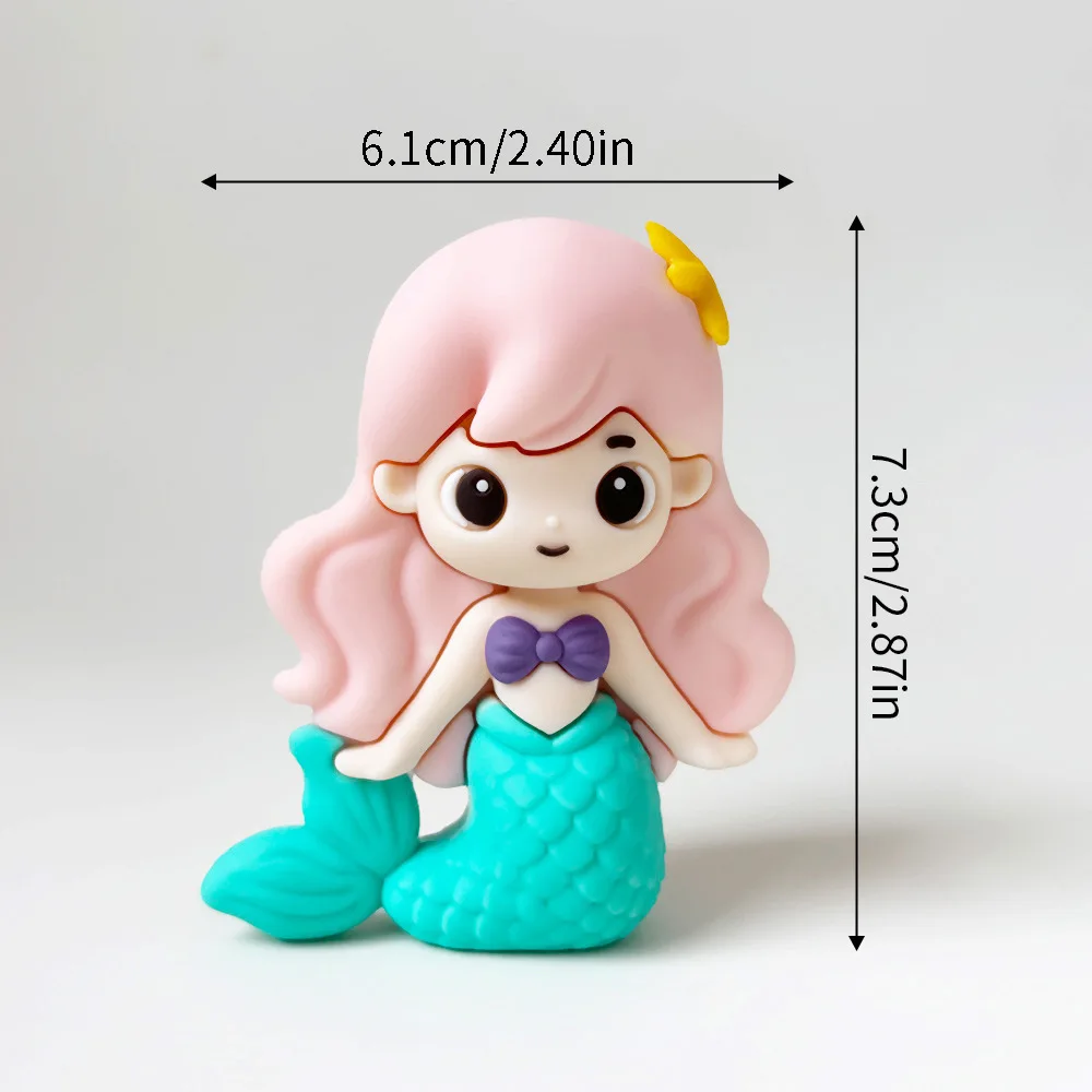 Meerjungfrau Kuchen Topper Regenbogen Schwanz Shell Schloss Tisch Ornamente Prinzessin Mädchen Baby Party Liefert Seestern Auto Kuchen Dekorationen – Detail 9