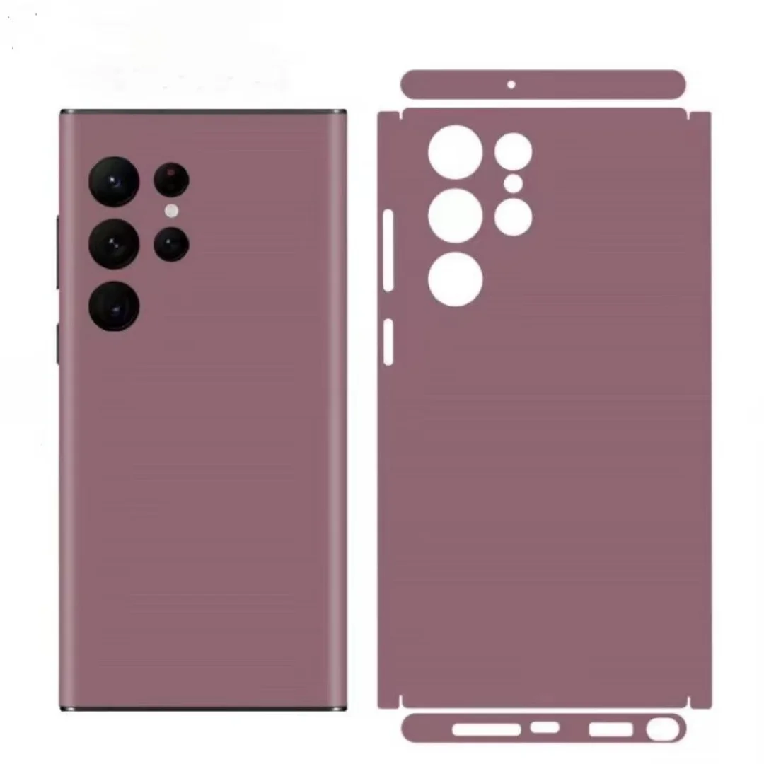 Simpele Macaron Kleur Decal Skin voor Samsung S26 S24 S23 S22 Ultra S255G Achterkant Schermbeschermer Film Cover Wrap Modificatie Sticker