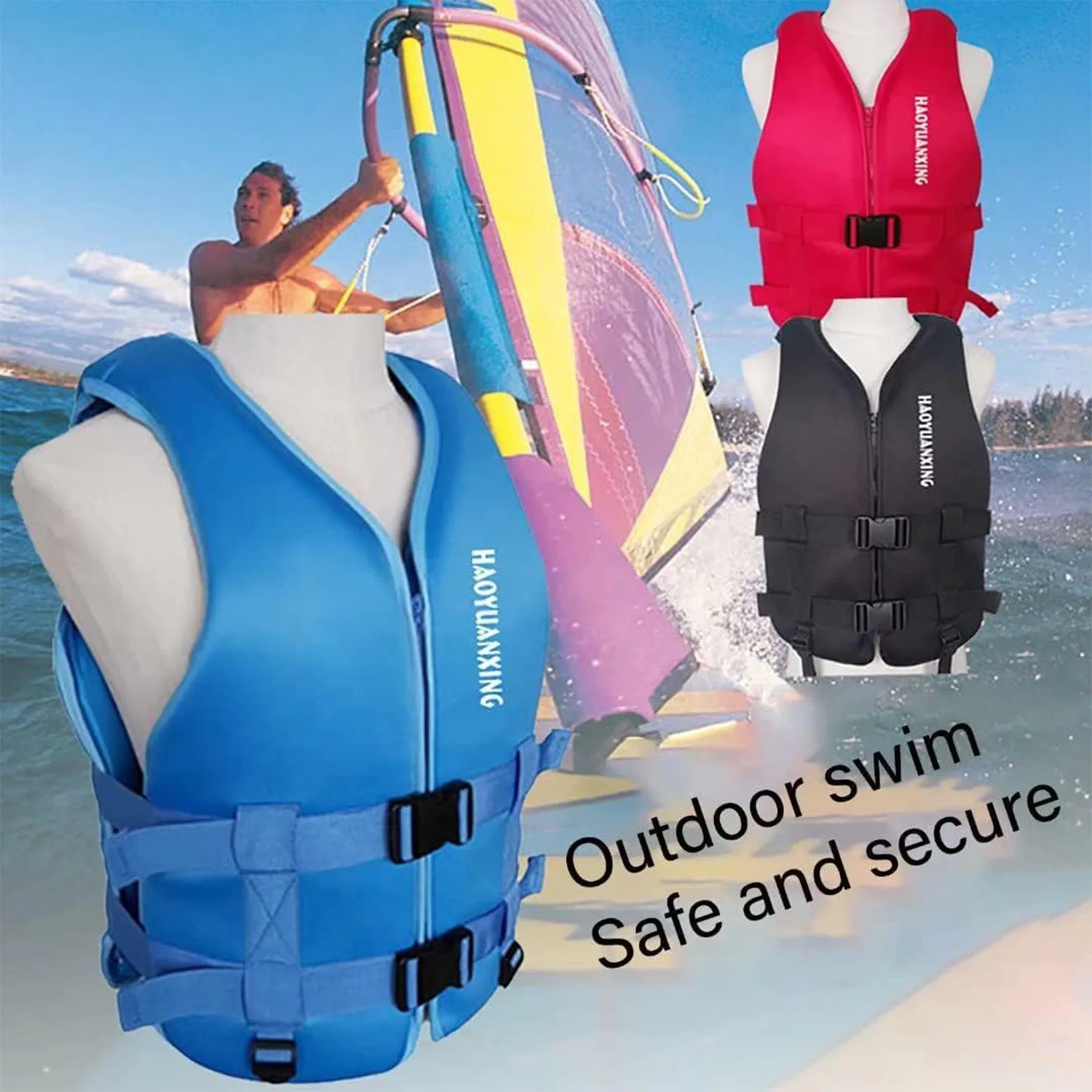 Adult Kayak Vest High Buoyancy Swim Vest Women's Men's Adjustable Safety Jacket Great For Boating Swimming Watersports