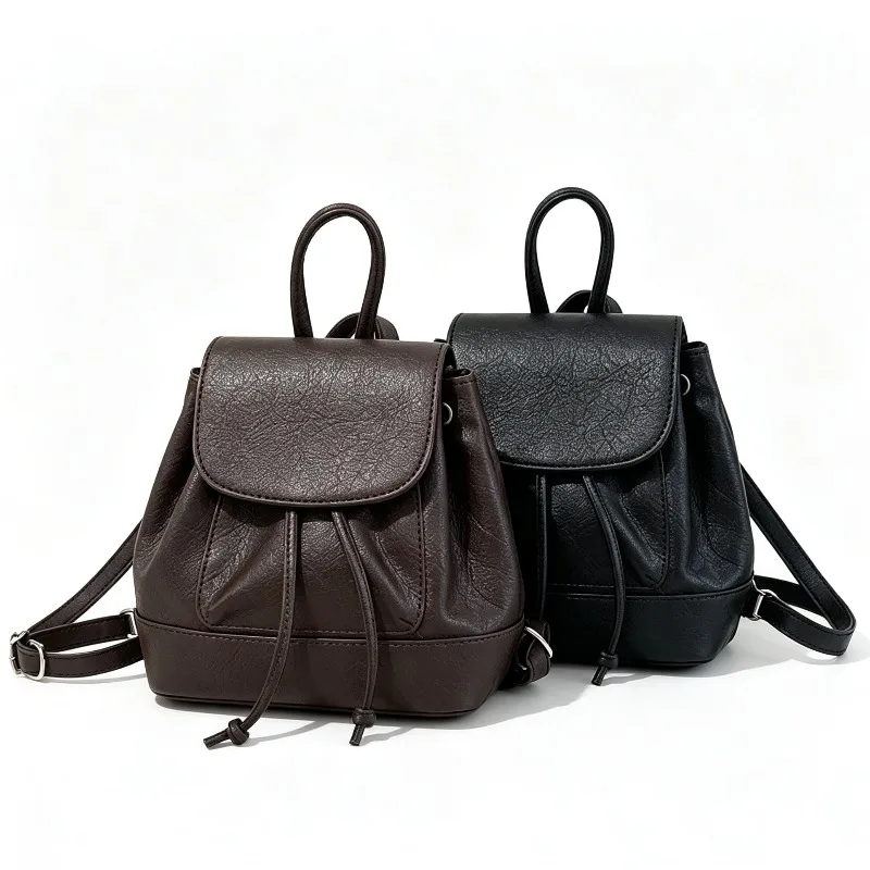 Women's Backpack, New Simple Literary Versatile Drawstring Vintage Backpack