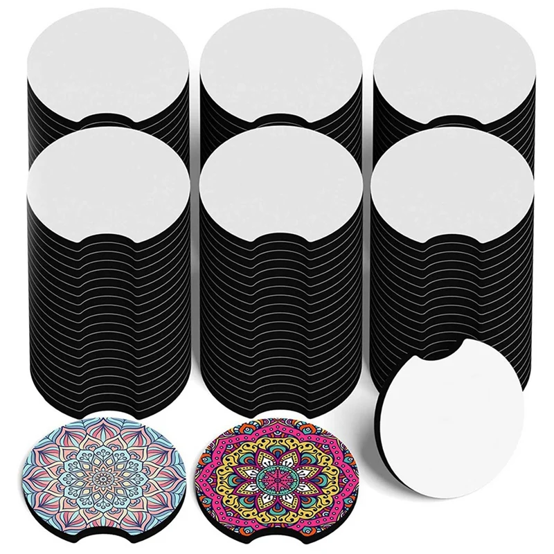 

240Pcs Sublimation Blanks Car Coasters 2.75 Inch 5Mm Car Coasters Blanks For Thermal Sublimation Crafts Cup Holders