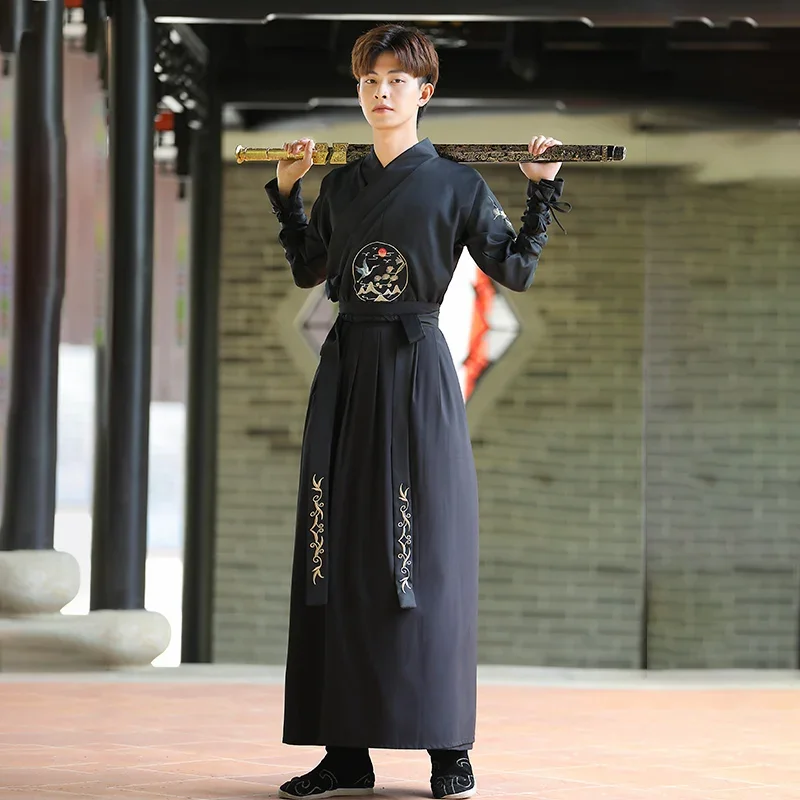 Japanese Vintage Kimono Samurai Cosplay Clothing Woman Man Chiinese Hanfu Crane Embroidery Cardigan Yukata Full Sleeve Retro view 5