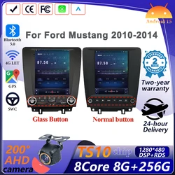 Wireless Android 15 Auto Carplay For Ford Mustang 2010-2014 Tesla Style Car Multimedia Player 5G Wifi Navigation Touch Display