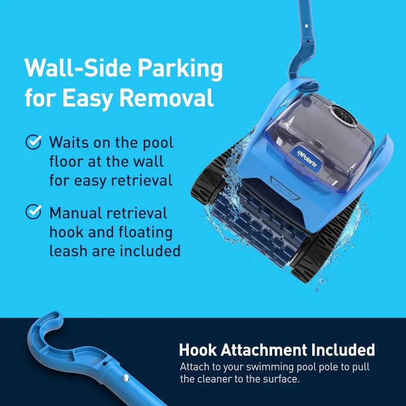 Pixel Compact Cordless Robotic Pool Cleaner for Above-Ground & In-Ground Pools up to 30ft, Long Lasting Battery, Compact