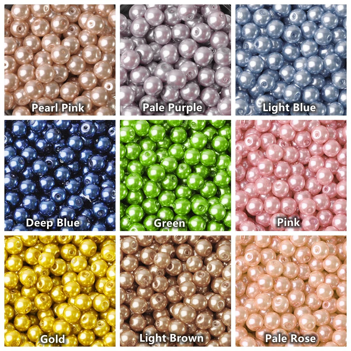 10~100pcs Round 4mm 6mm 8mm 10mm 12mm 14mm 16mm Lot Colors Pearl Coated Glass Loose Spacer Beads For Jewelry Making DIY Crafts