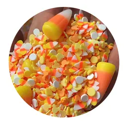 Mix Resin Corn Candy Slice Hot Clay Halloween Sprinkles for Slime Filling Material Polymer Clay Cake Decoration Crafts DIY Nail