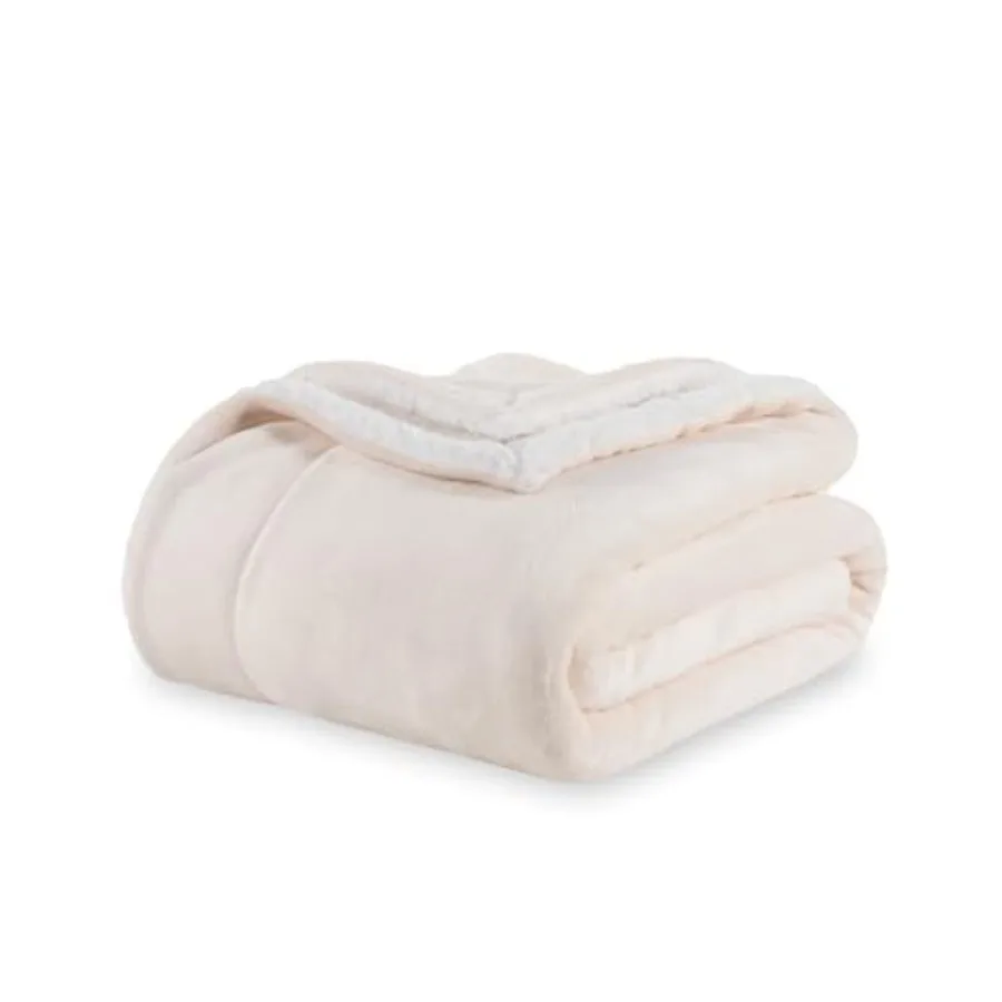 

Sherpa Fleece Blanket Warm and Soft Loftmink Reversible Blanket for Bed Sofa and Travel 90 in x 108 in