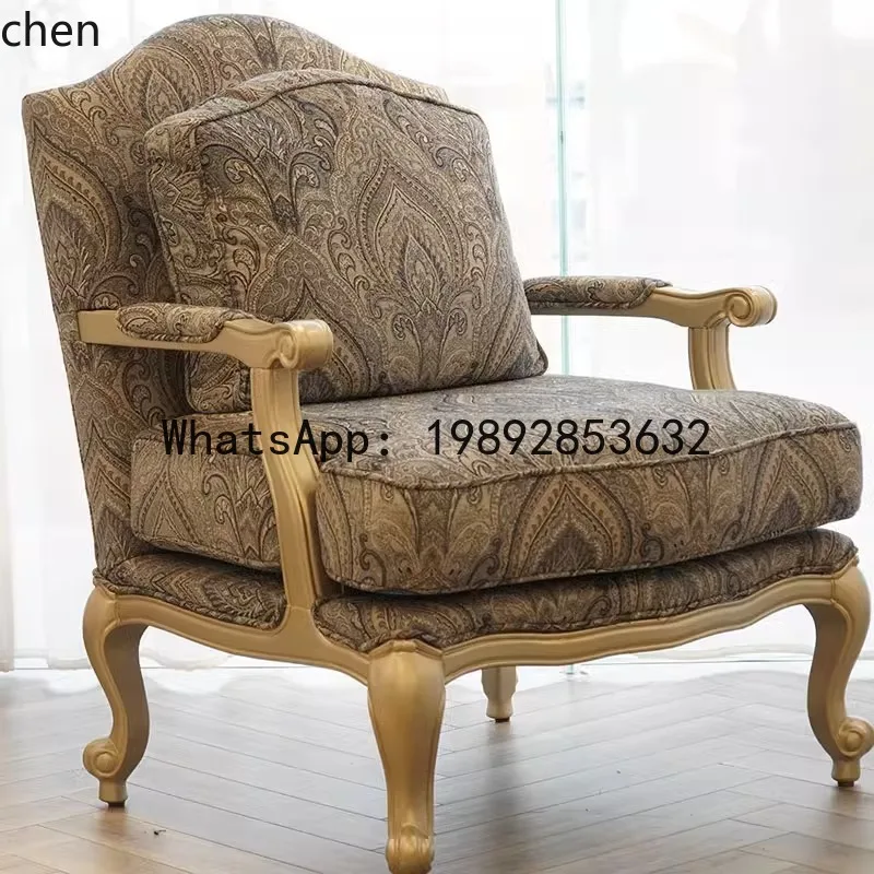 retro casual ethan sofa chair - embroidered floral fabric single seater