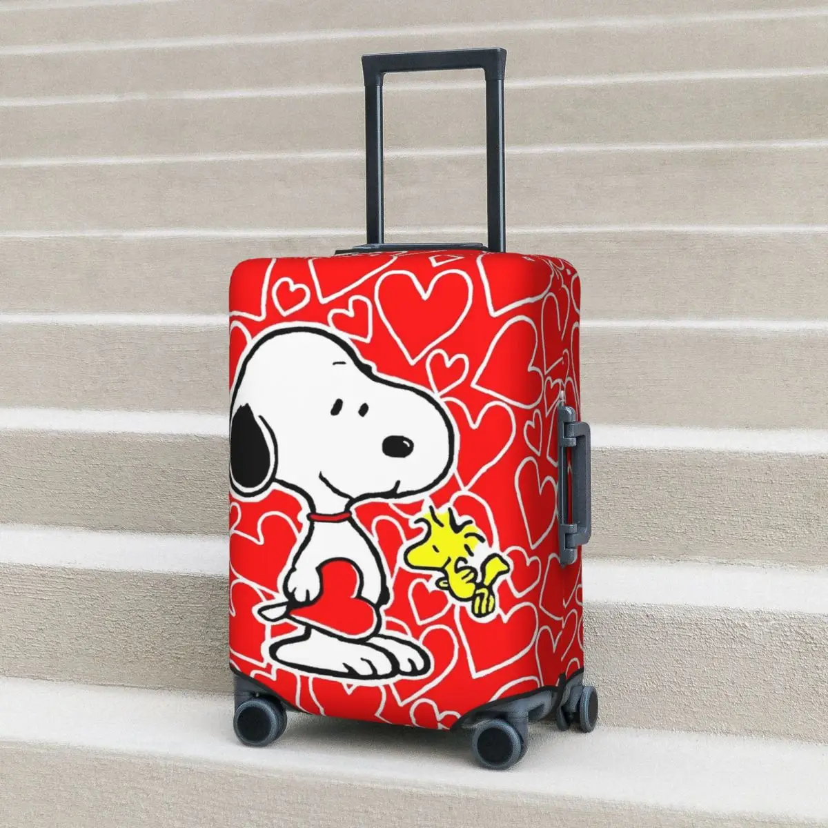 snoopy-cartoon-red-heart-piint-suitcase-cover-travel-protector-flight-strectch-luggage-supplies