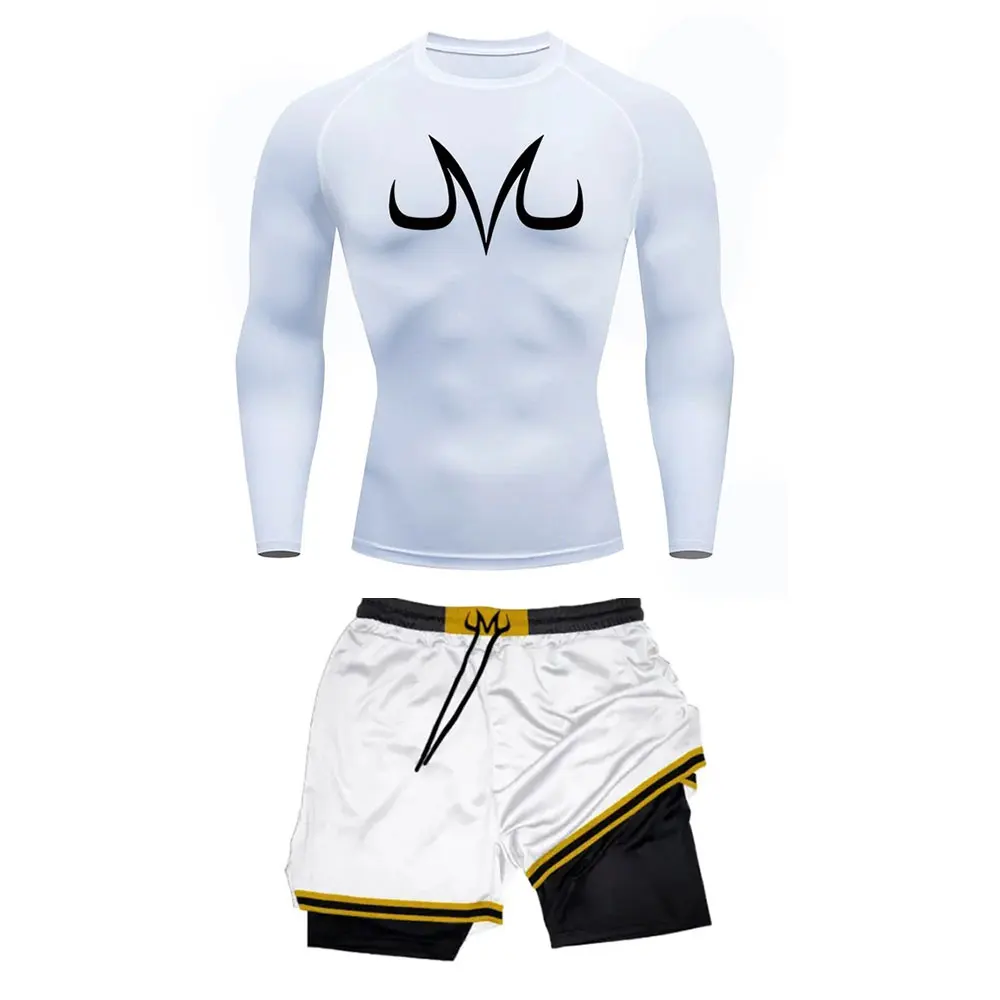 

2pcs Men's Anime Compression Sportswear Suit GYM Tight Sports Yoga Sets Workout Jogging Fitness Tracksuit Pants Sporting