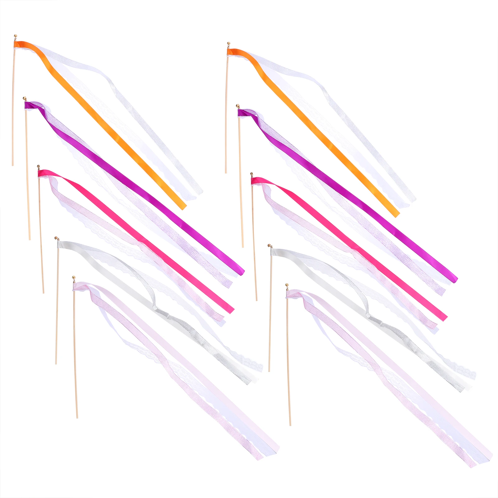 

10pcs 30CM Sticks 60CM Polyester Fairy Stick Party W Holiday Decor Children W Party Fairy Stick Colorful Bells