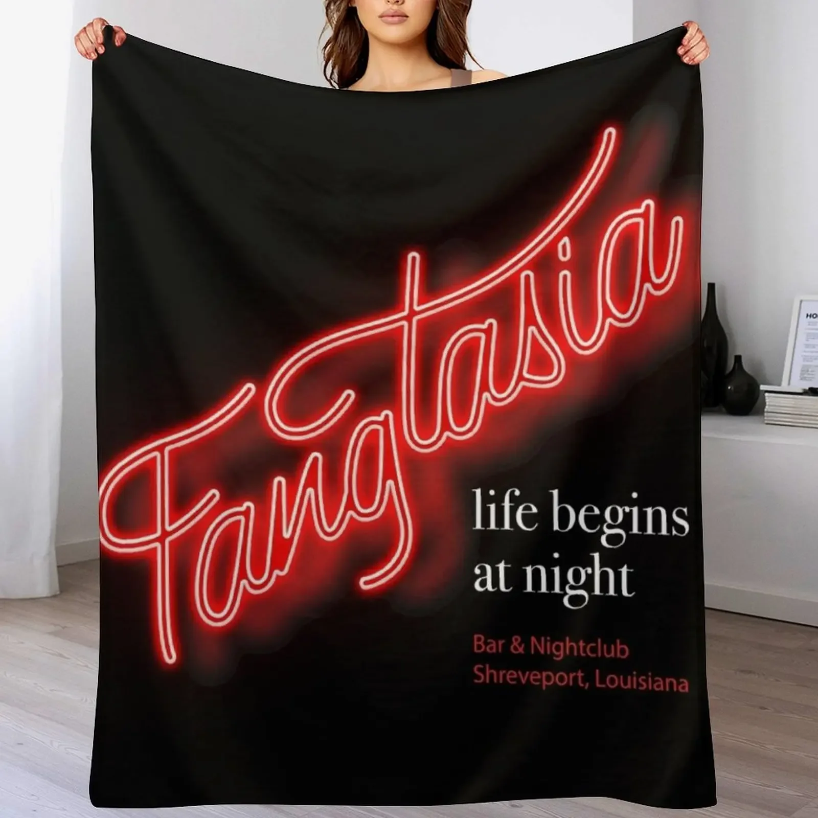 Fangtasia Nightclub Merch (True Blood) Throw Blanket Breathable Lightweight Blanket for Adults Kids