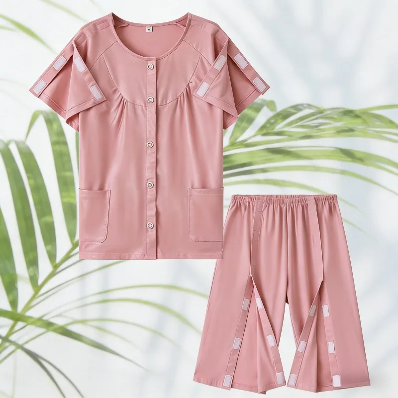 

Stroke Rehabilitation Nursing Clothes Are Easy To Wear and Take Off in Summer for Patients with Fractures Cotton