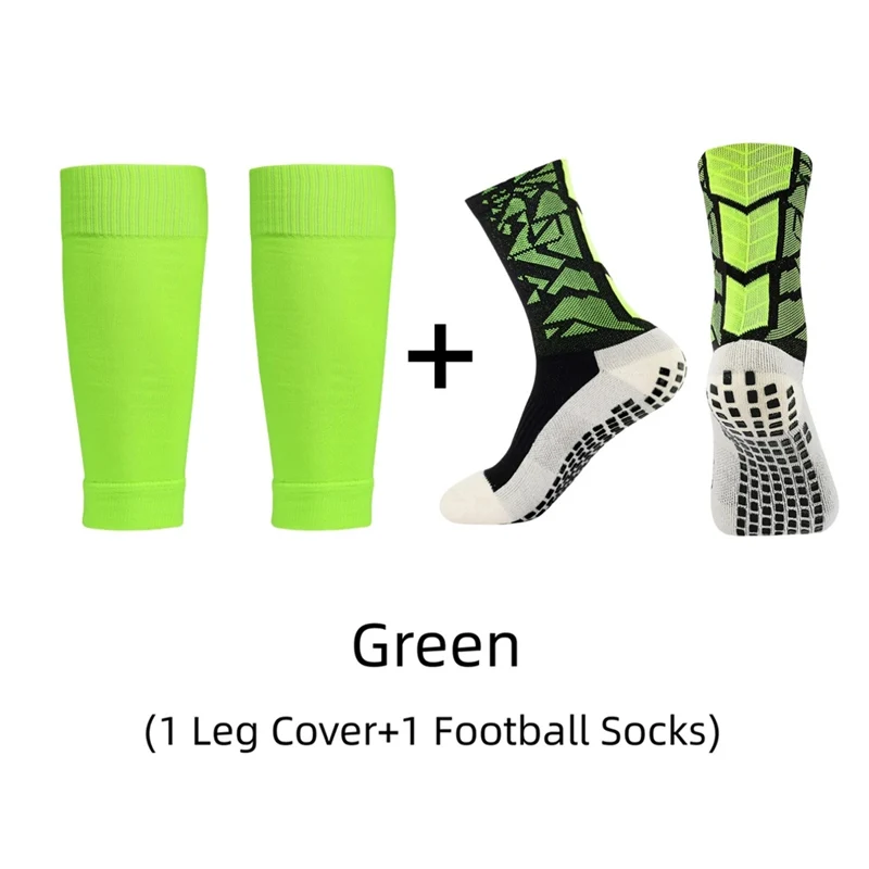 

1 комплект высококачественных футбольных носков и наколенников с рукавами до икры, нескользящие спортивные носки для взрослых и молодежи на открытом воздухе для баскетбола и футбола