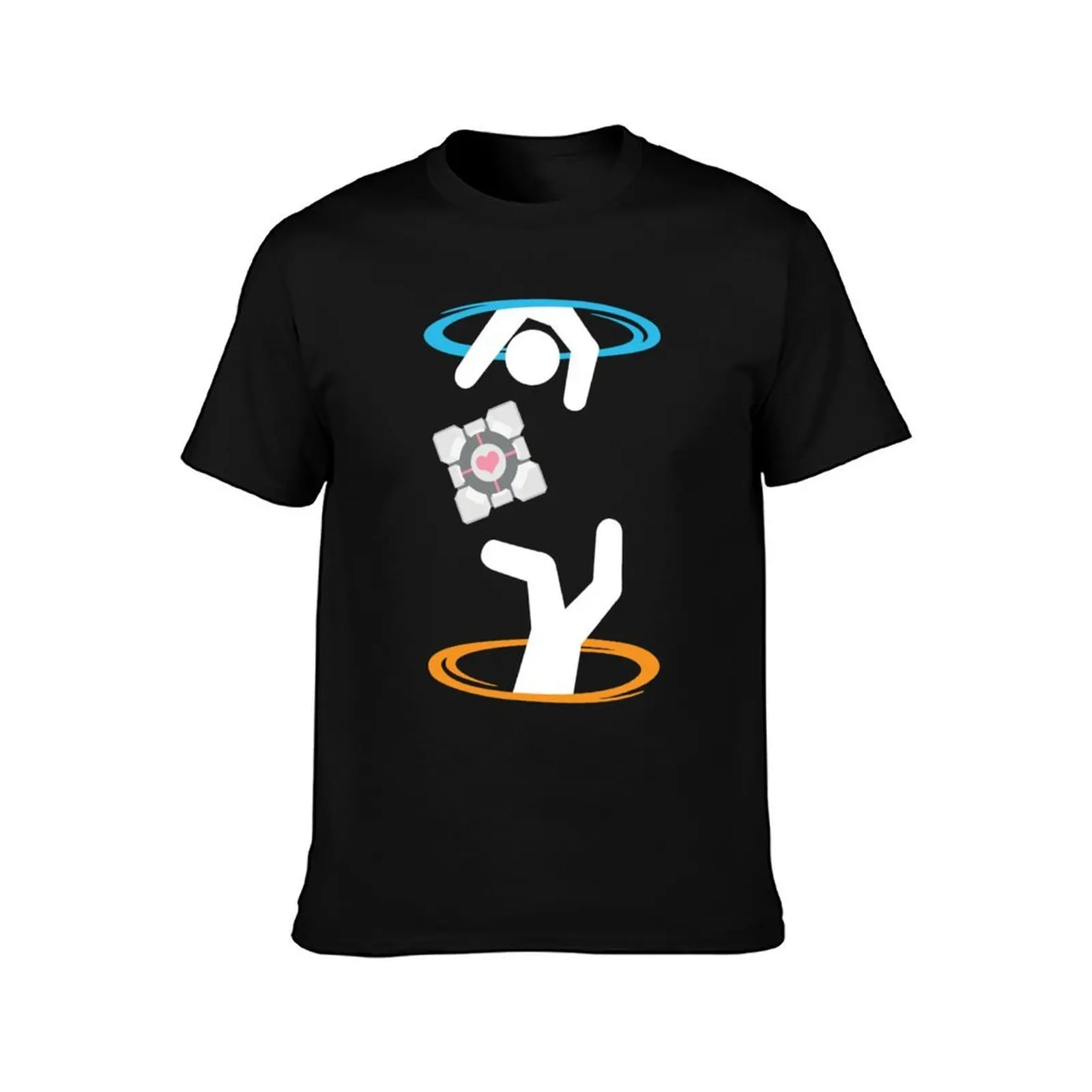 Don_t Lose The Companion Cube (Transparent) Portal T-Shirt Summer Casual Cotton Tee Oversized Streetwear Tops 100% Cotton