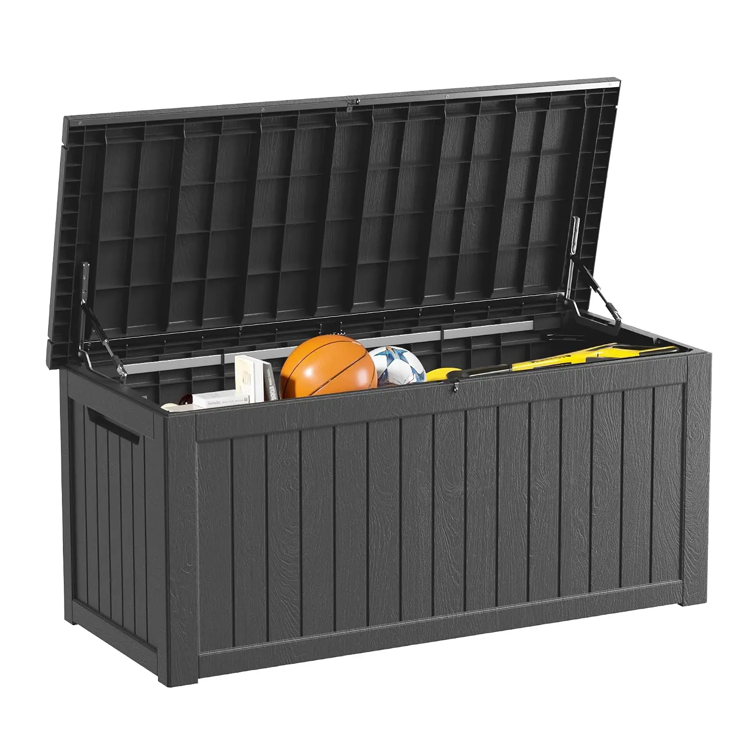 270 Gallon Outdoor Storage Box Waterproof, Lockable Resin Deck Box Large, Patio Storage Bin for Pool Accessories, Customized