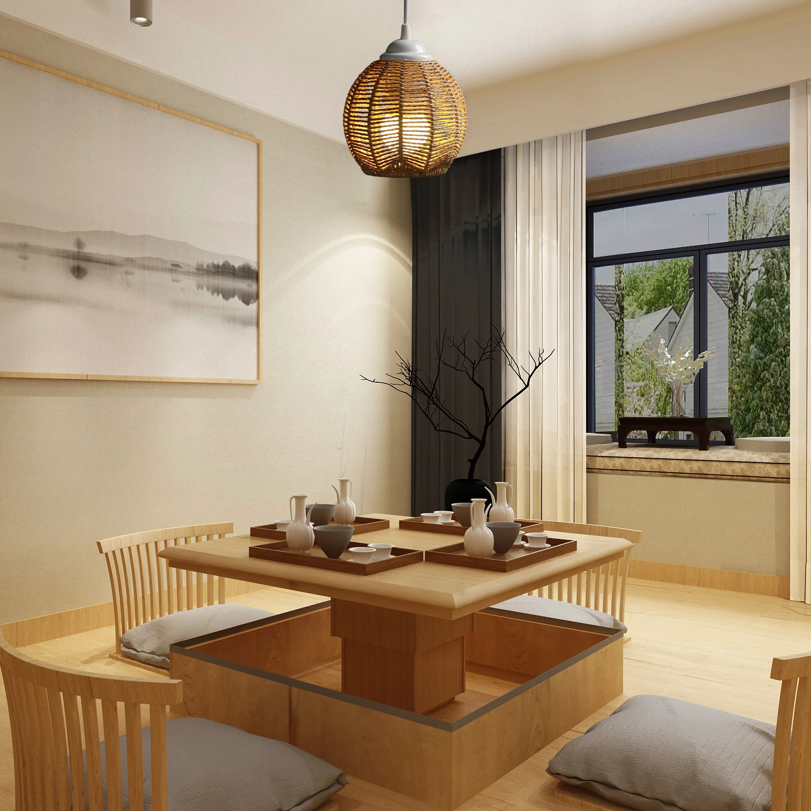 

Woven Lamp Shade Large Weaving Design For Chandelier Ceiling Hanging Light Home Hotel Office Decor Replacement Lighting