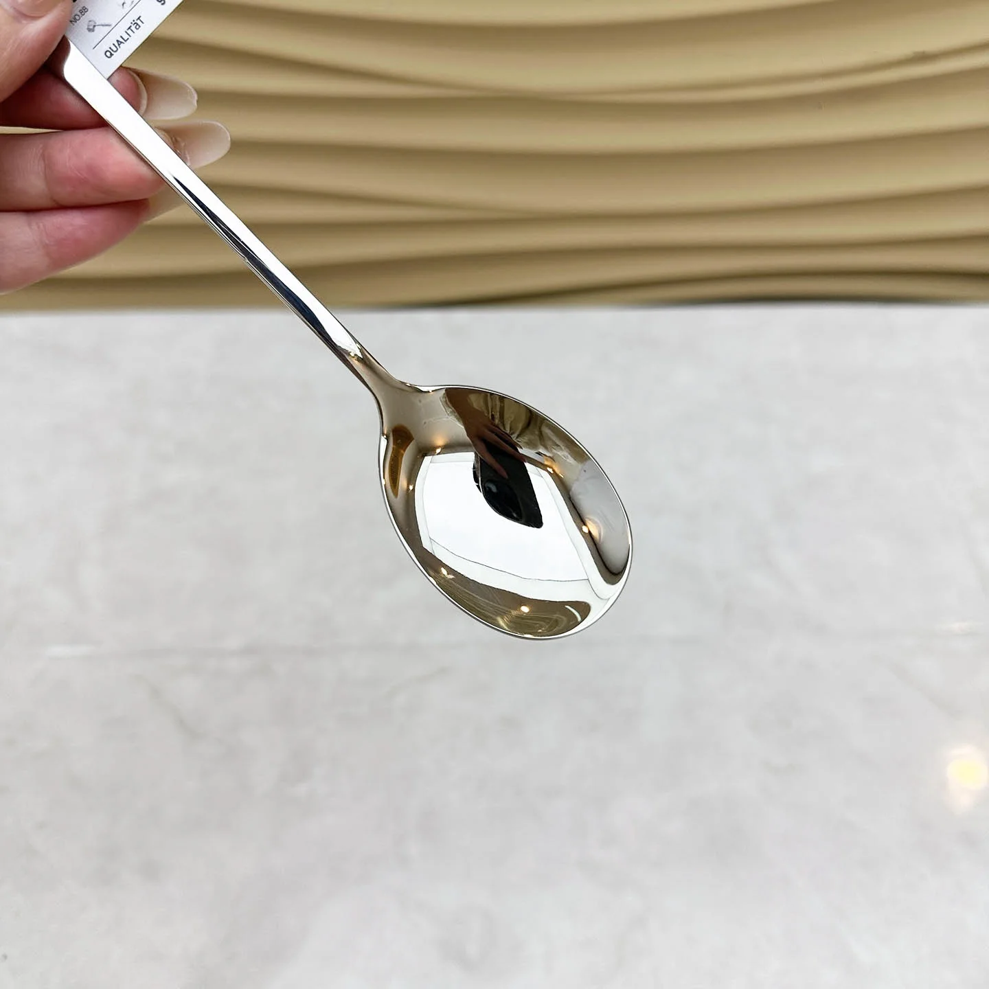 Thickened 304 Stainless Steel Long Handle Soup Spoon Adult Student Dining Spoon Korean Style Rice Stirring Spoon Set of 2 - view 4