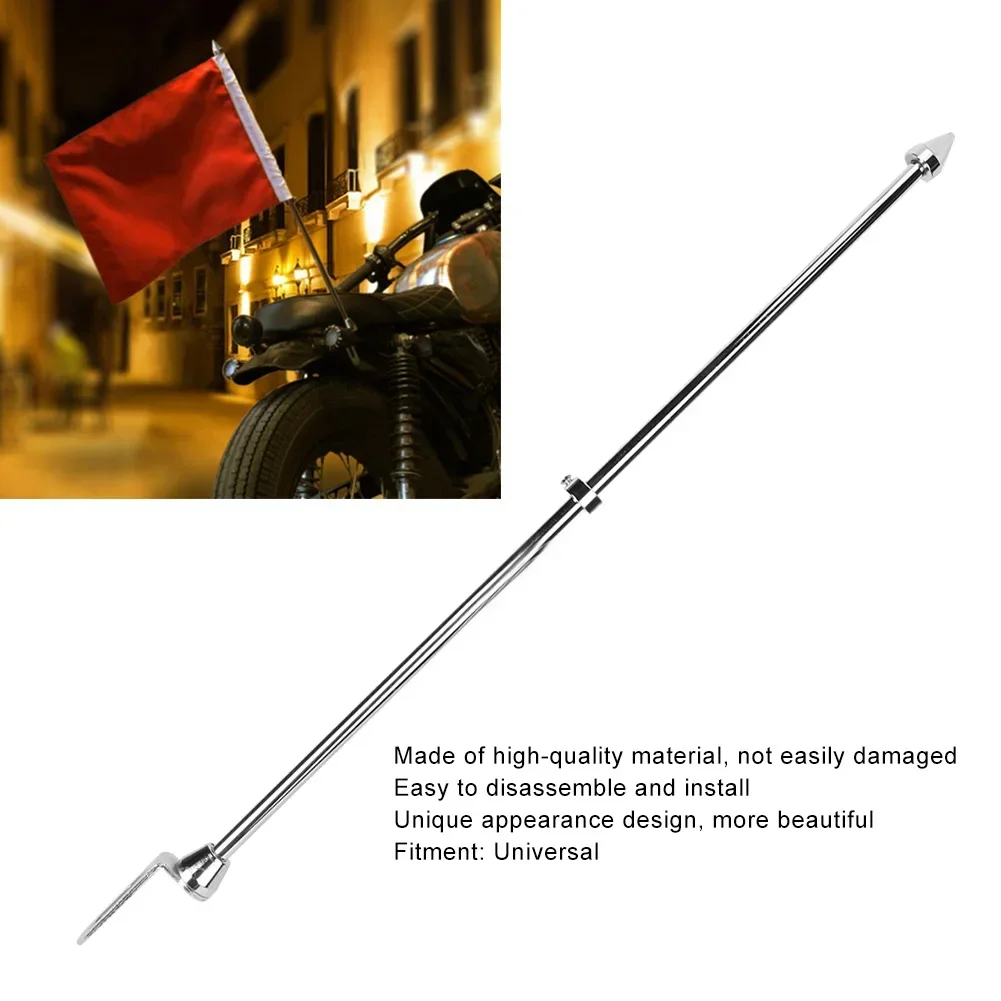 Universal Motorcycle Auto Flagpole Rear Seat Luggage Rack Mount Flag Pole Accessory