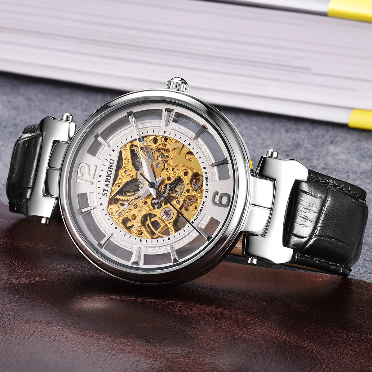 

STARING Men's Fully Automatic Mechanical Watch AM0220 Synthetic Sapphire Glass Watch Men's Waterproof Clock Men's Watch