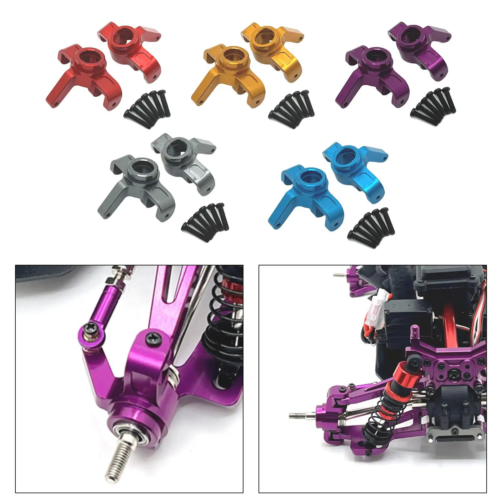 

2Pcs 1/14 RC Front Steering Cup Easy to Install Spare Parts Practical RC Car Accessory Sturdy for 14209 14210 Modification